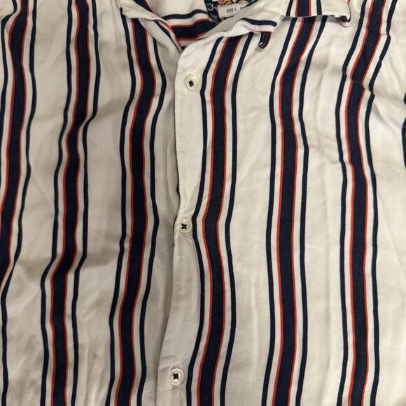 Denim & Flower Ricky Singh Men’s Large Striped Button Up Short Sleeve - Picture 4 of 5